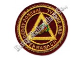 Masonic Regalia Triangled Round Shape Hands Embroidery Blazer Badg